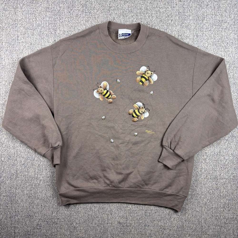 Vintage Bear‎ Bees Made In USA Crewneck Women's Large